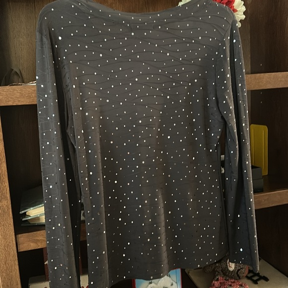 Gray sequined long sleeved blouse - Picture 5 of 6